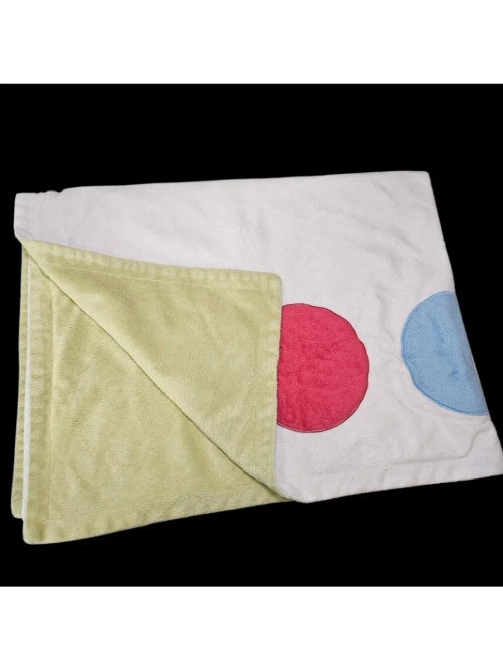 Dwell Studio Target Baby Blanket Circles White Green‎ Velour Soft Unisex 30 X 40